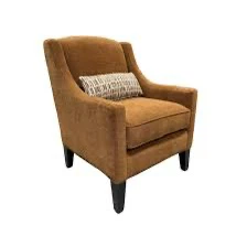 Brown Accent Chair with Lumbar Pillow