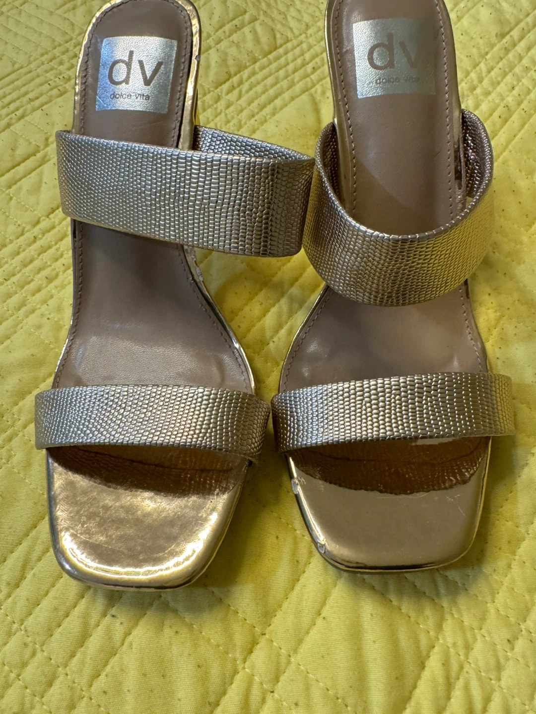 Dolce Vita Gold Heeled Sandals