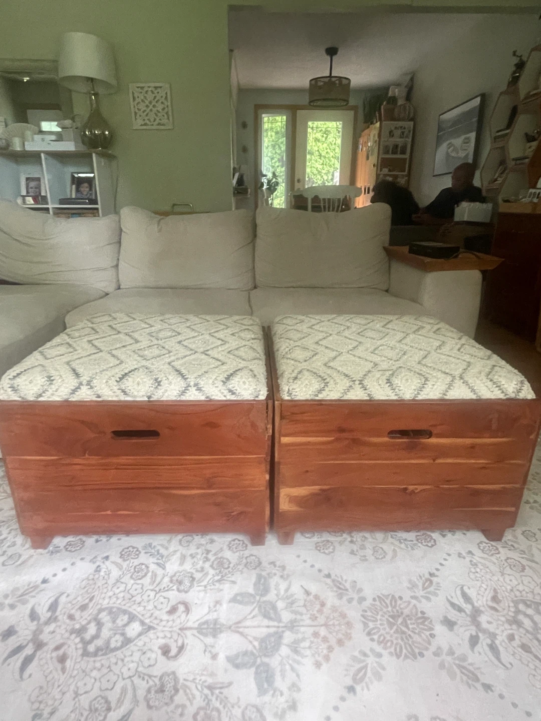 Pair of Storage Ottomans w/ Cushion Tops - photo 2