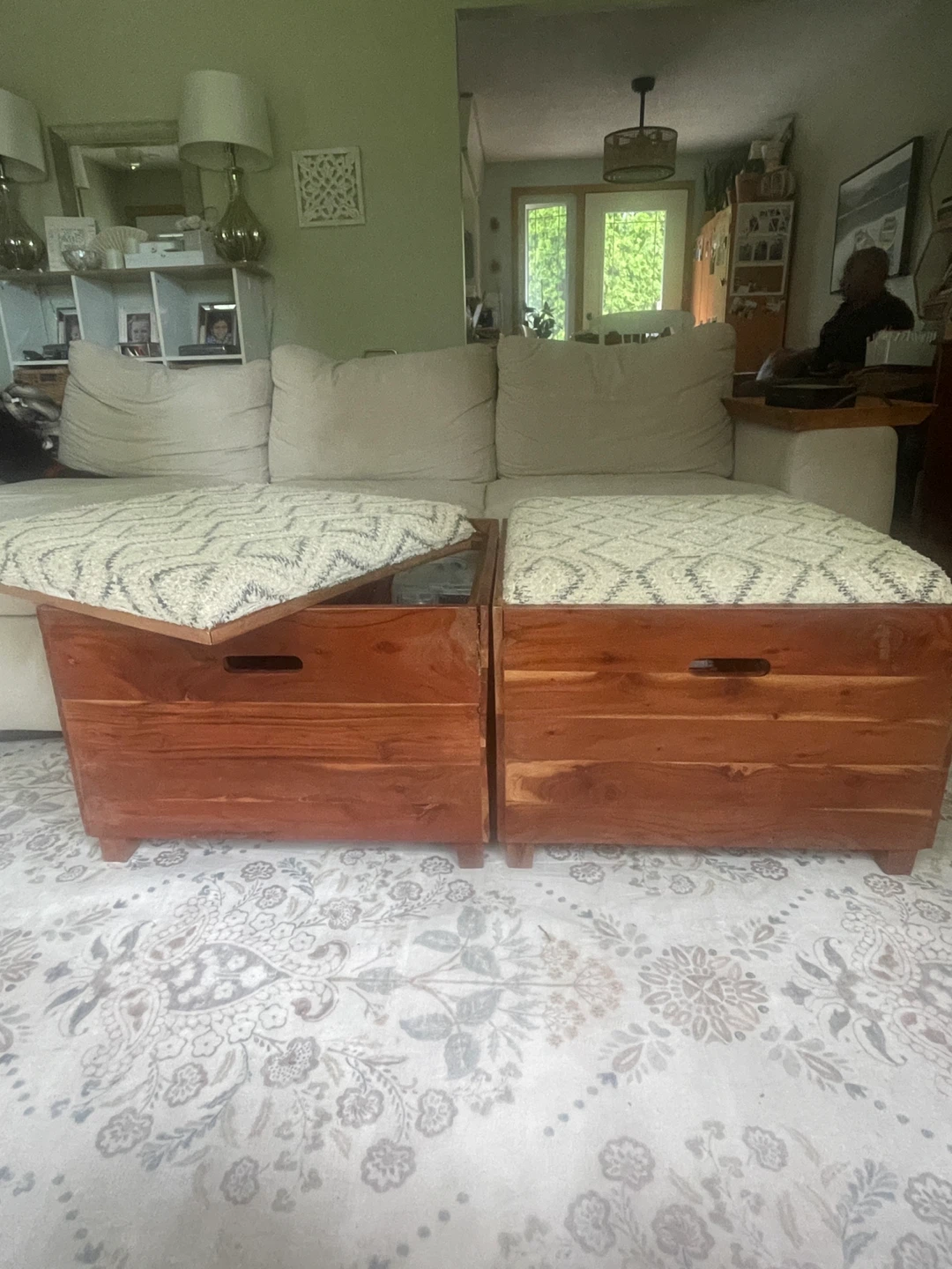 Pair of Storage Ottomans w/ Cushion Tops - photo 3
