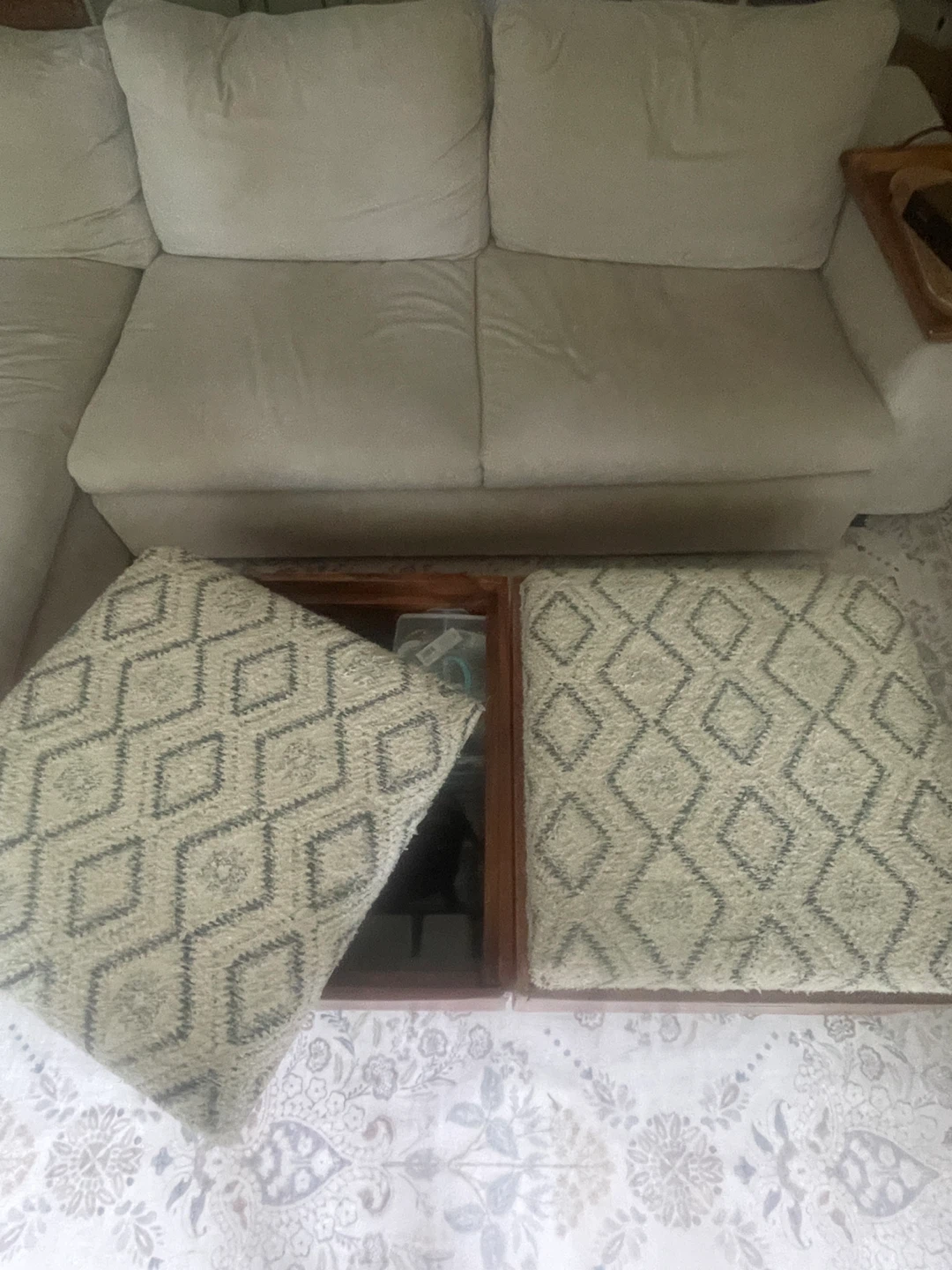 Pair of Storage Ottomans w/ Cushion Tops - photo 4
