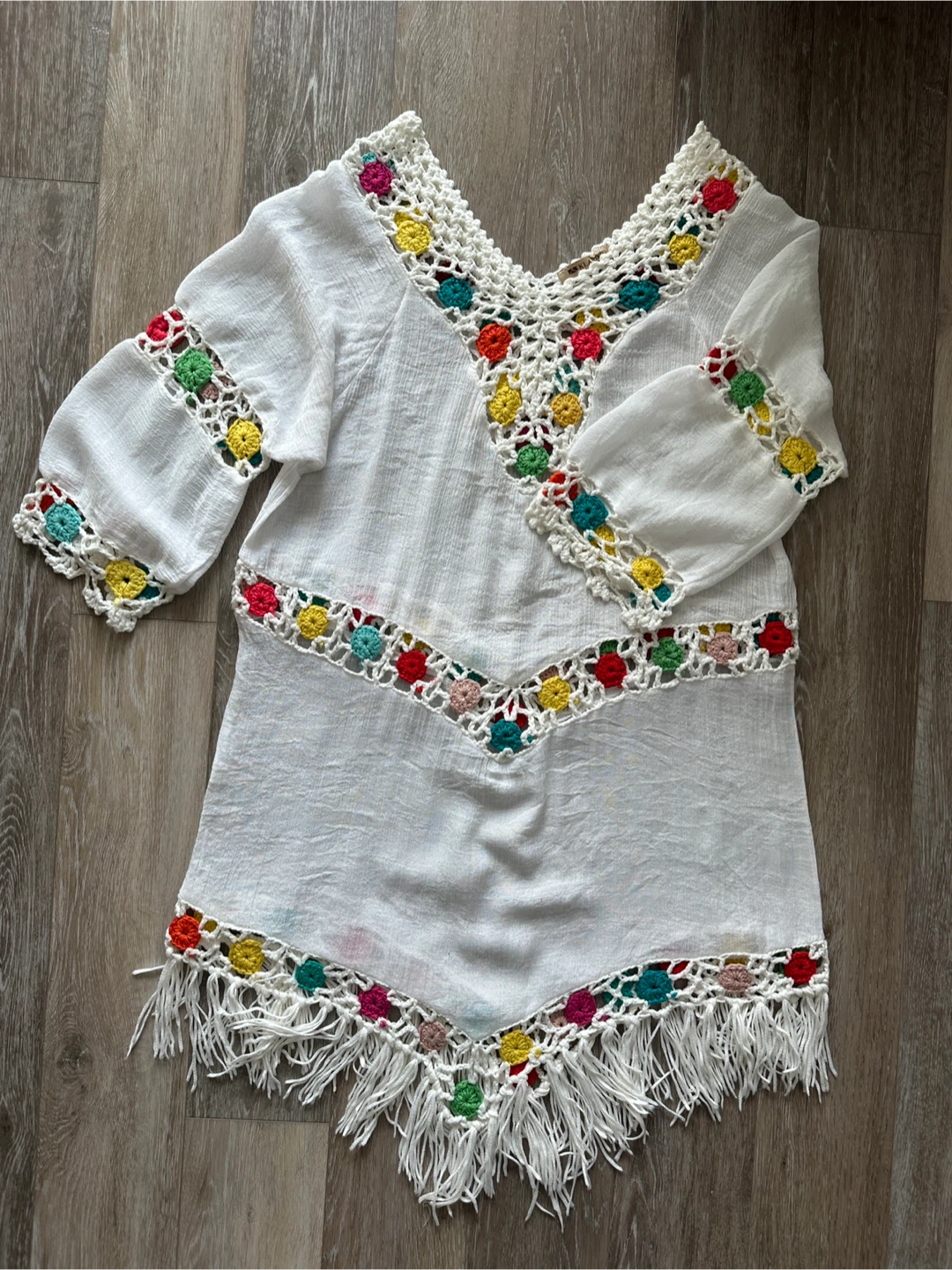 Klasiks White Crochet Trim Cover-Up