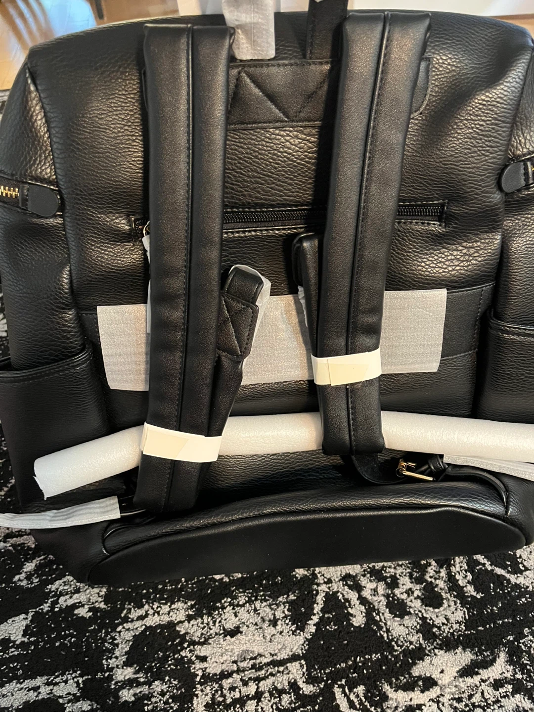 Poppy & Peonies Commuter Backpack in Black - photo 3