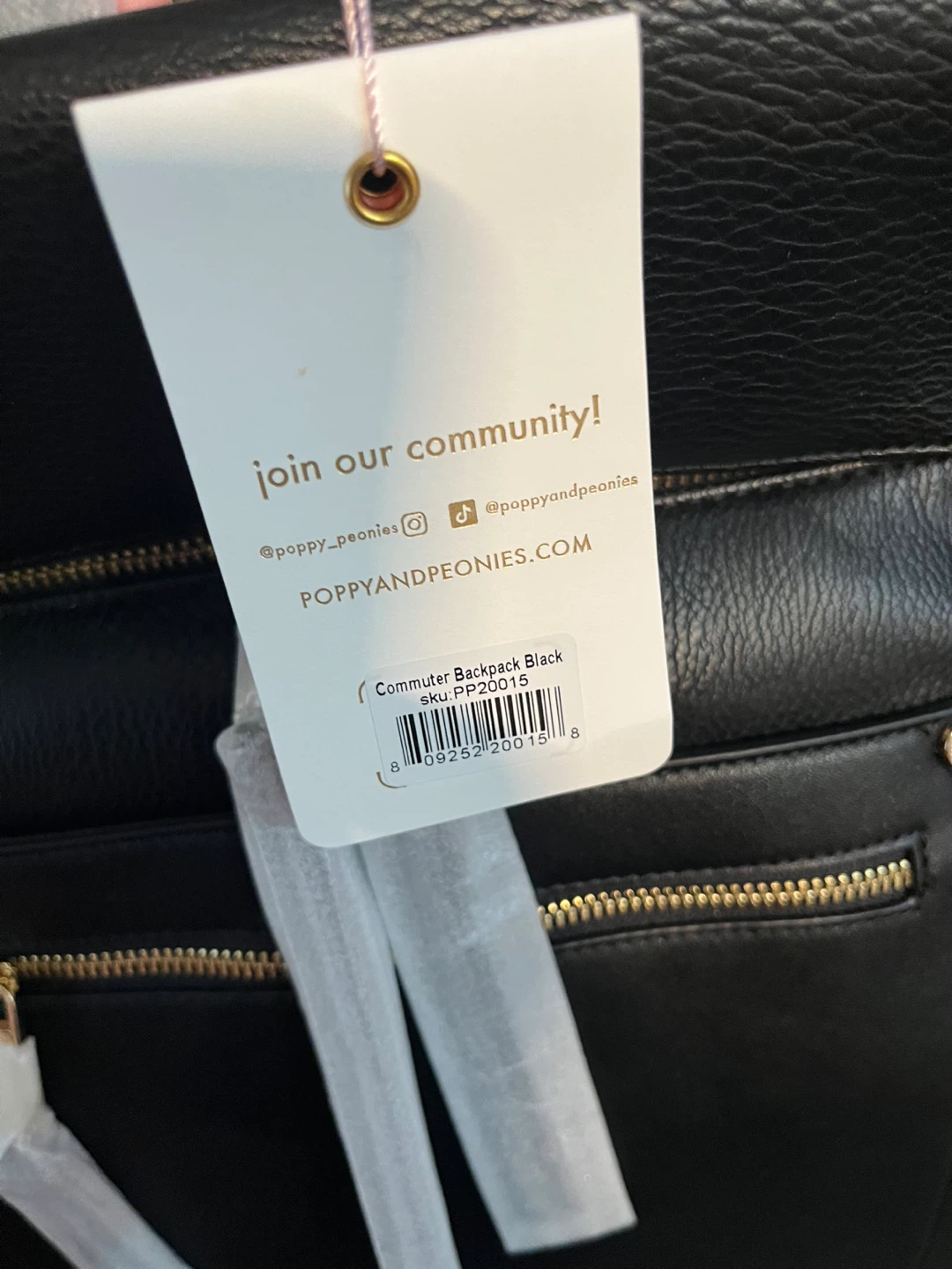 Poppy & Peonies Commuter Backpack in Black - photo 4