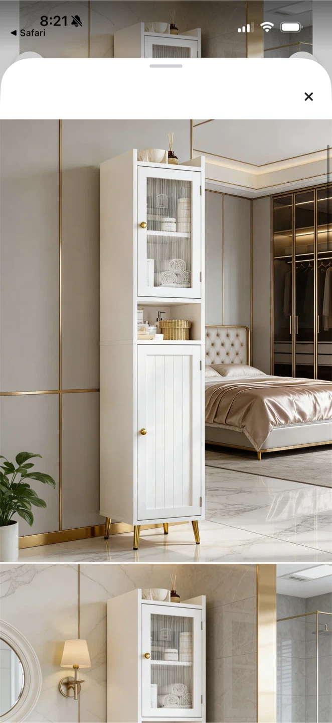 Tall White Storage Cabinet