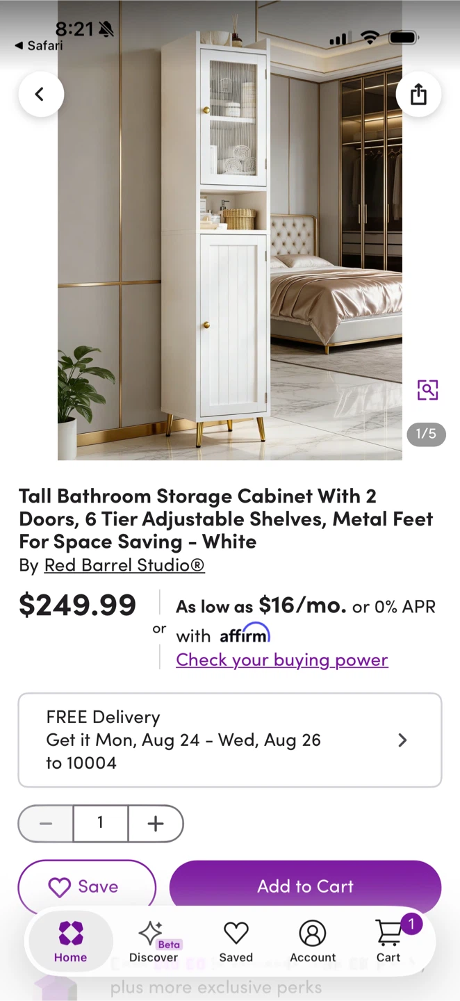 Tall White Storage Cabinet - photo 2