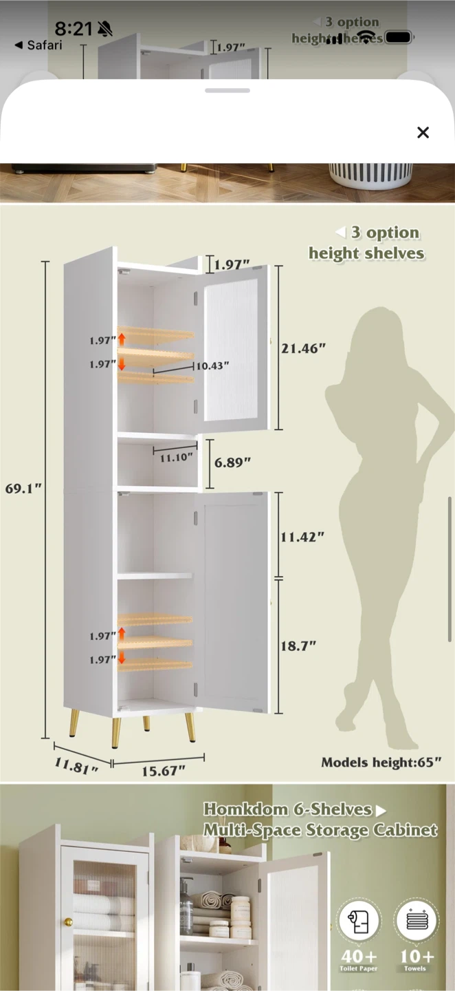 Tall White Storage Cabinet - photo 3