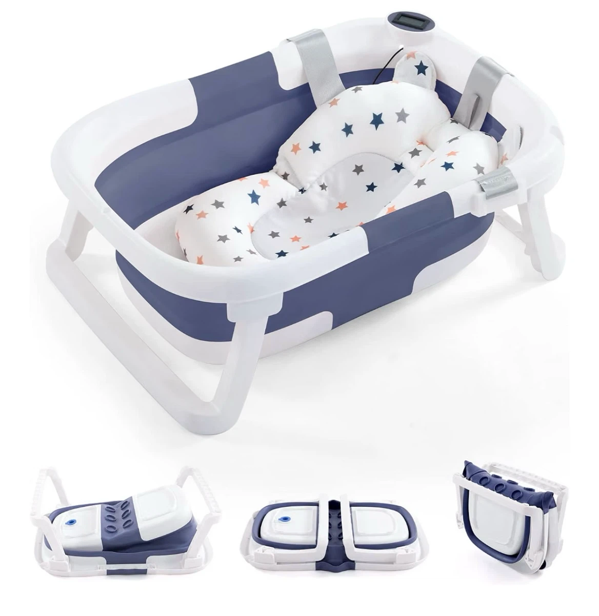 Soobaby 4-in-1 Foldable Baby Bathtub w/ Temperature Sensor