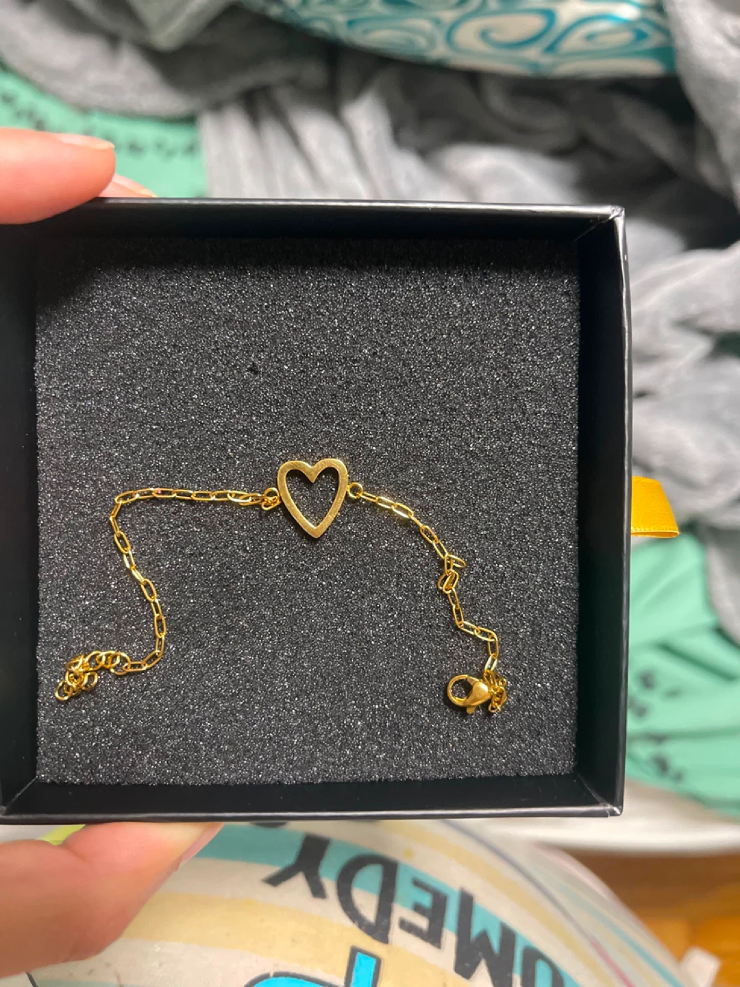 Gold Heart Charm Bracelet