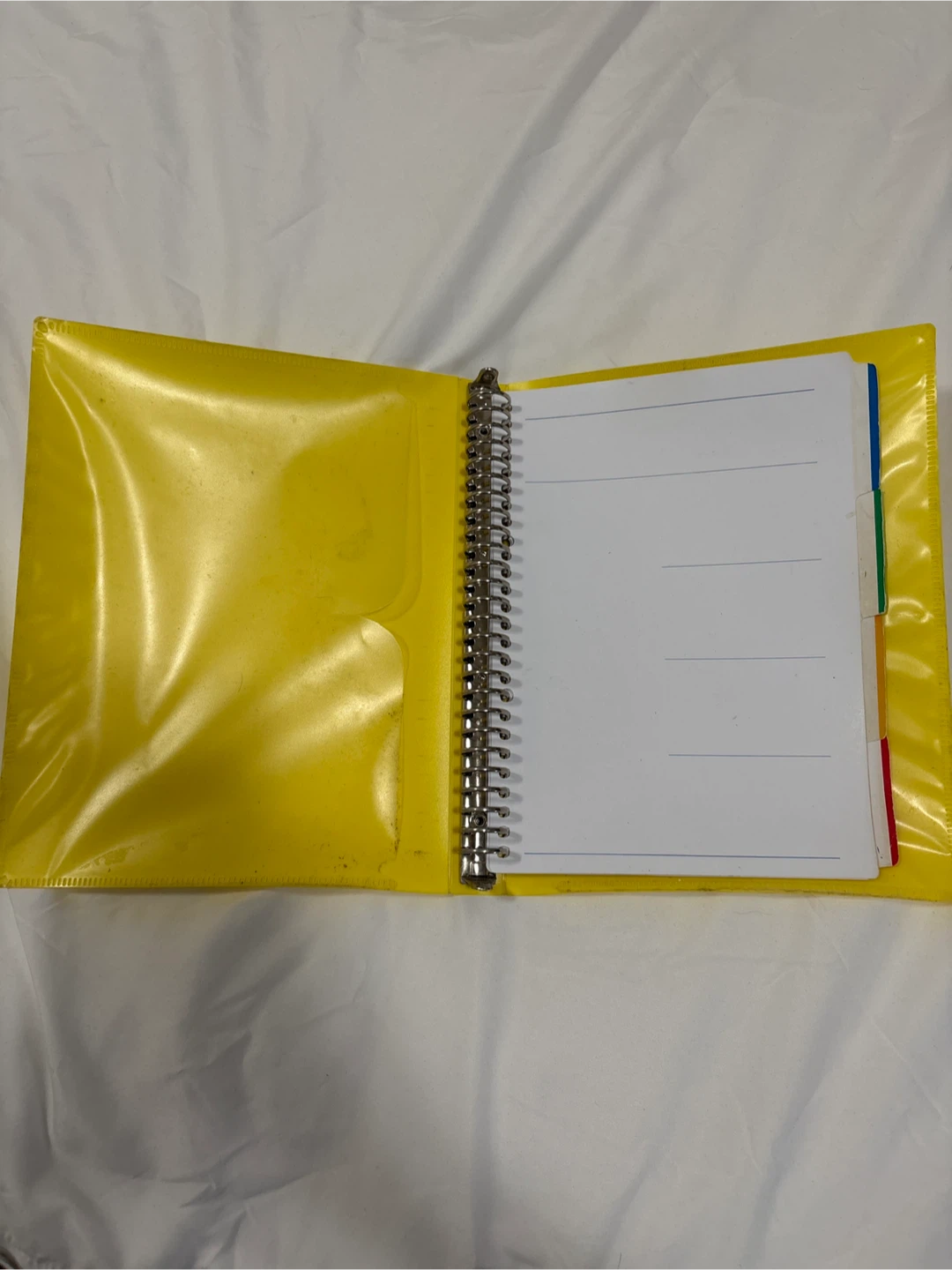 Yellow Binder with Lined Pages