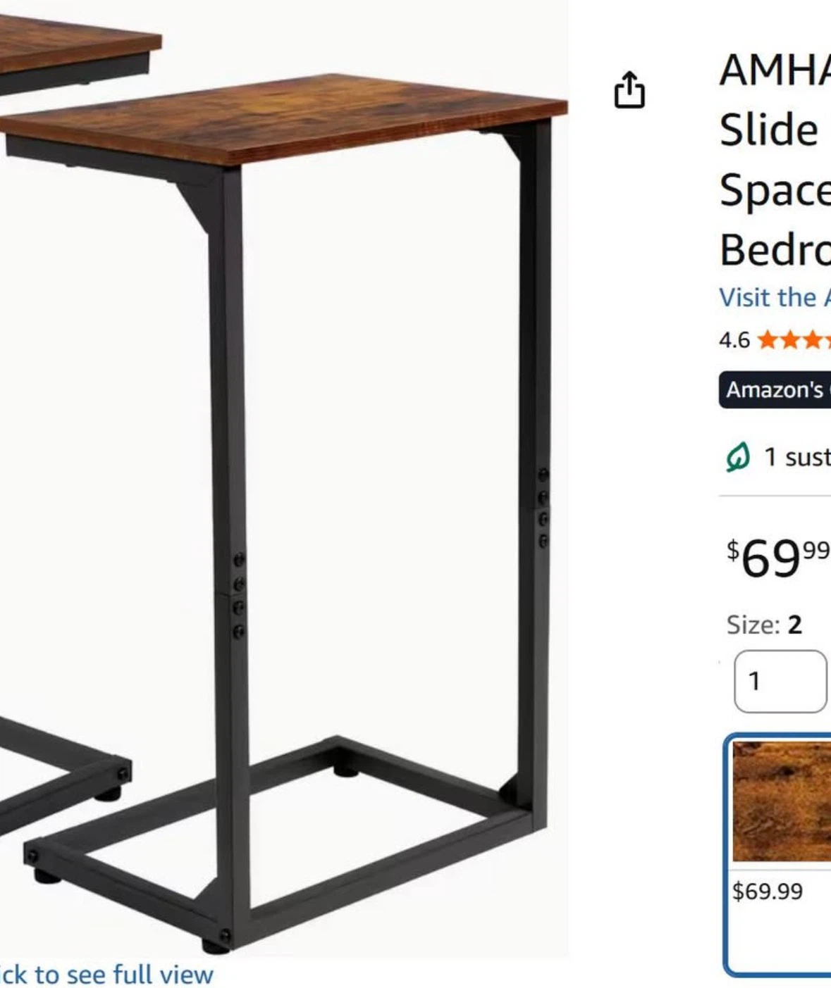 Side table NEW End table 1 piece for $25