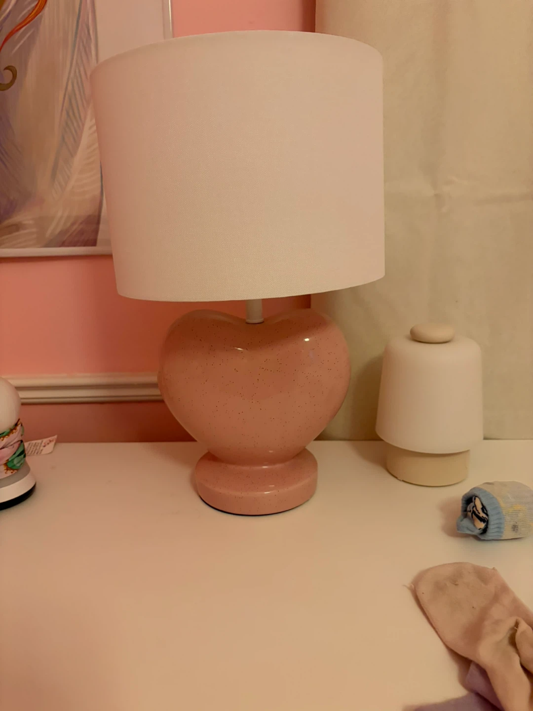 Pink Heart Shaped Table Lamp - photo 2