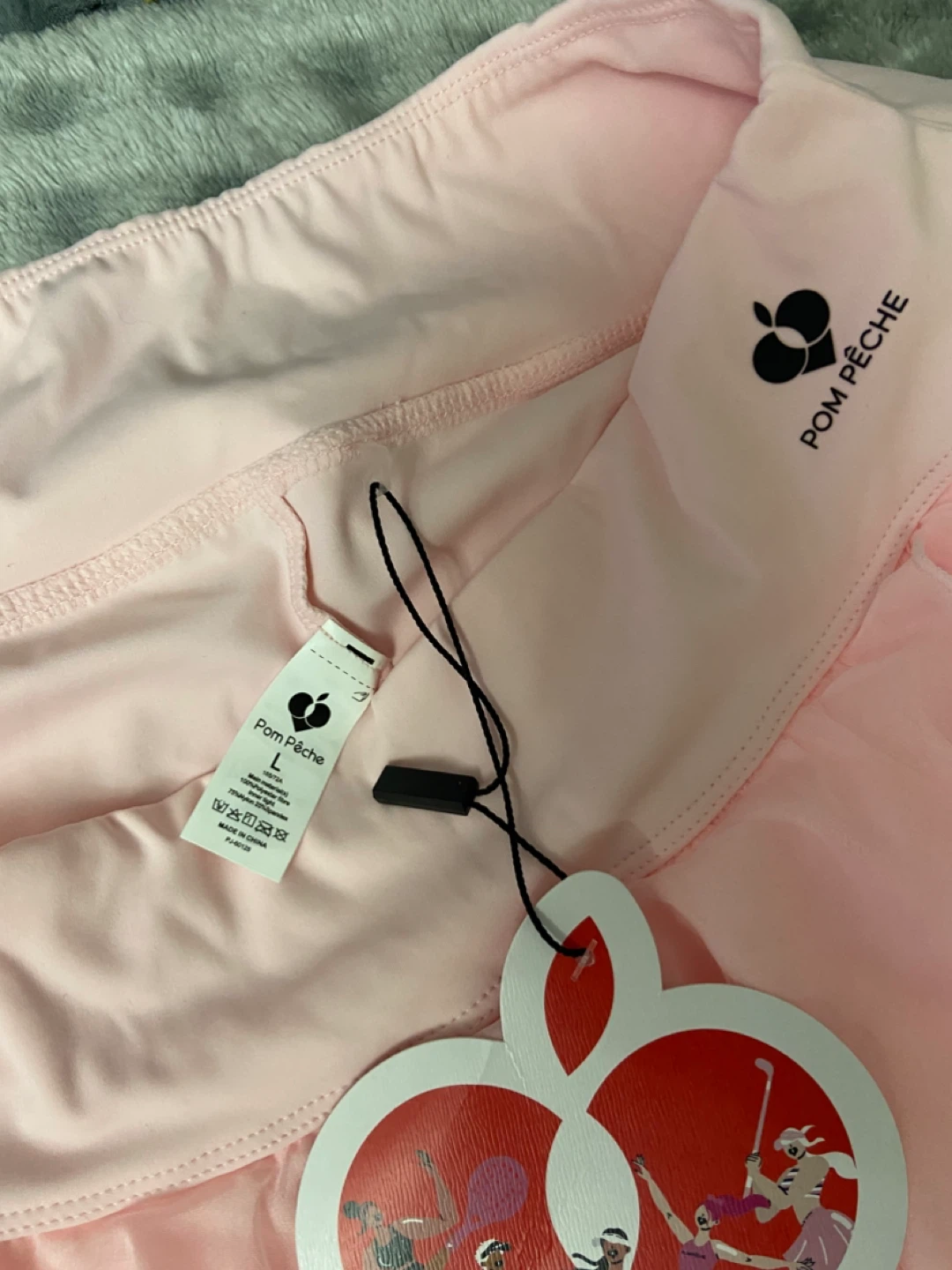 Pom Pêche Pink Tennis Skirt with Built-in Shorts - Size L - photo 3