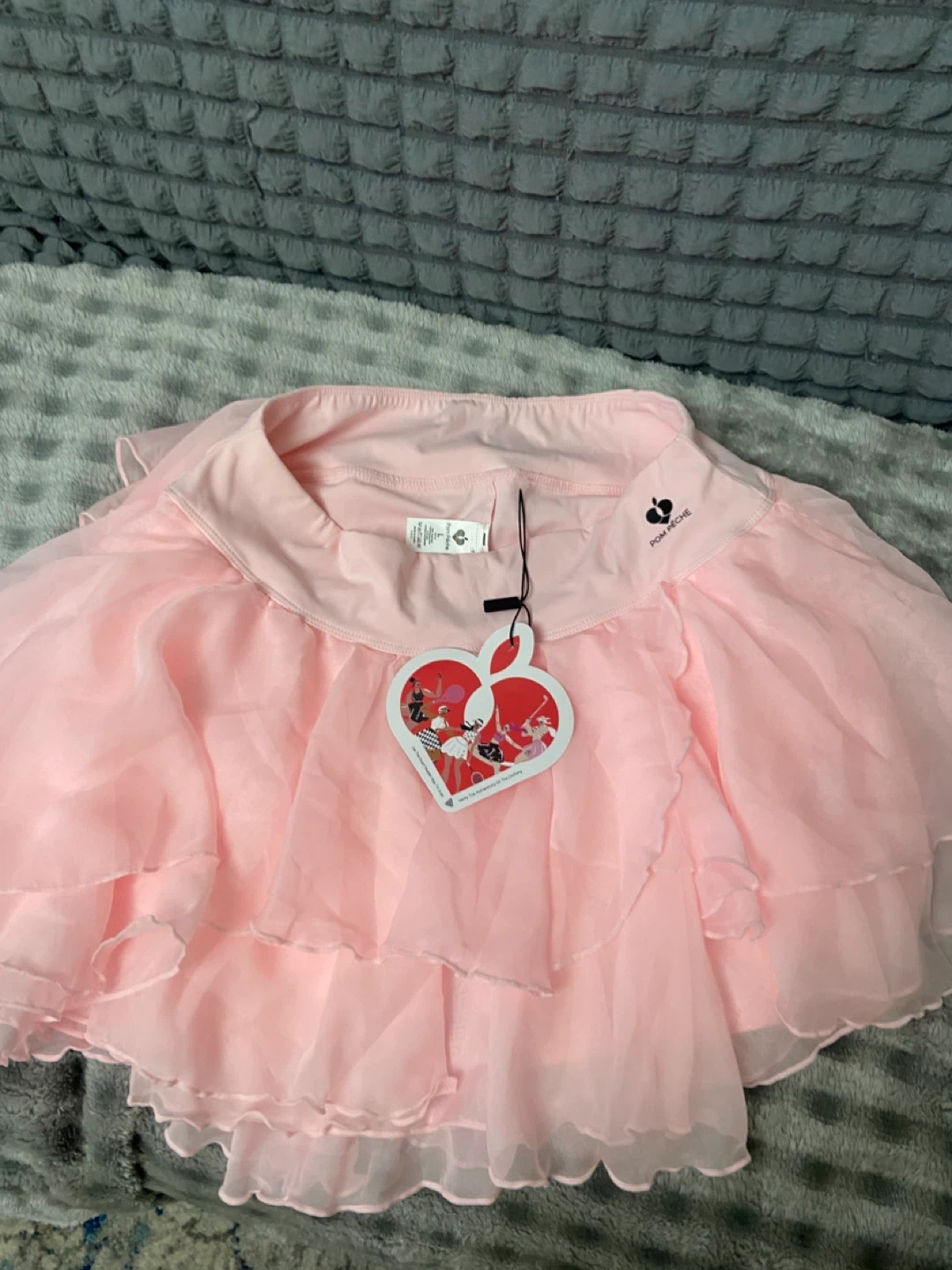 Pom Pêche Pink Tennis Skirt with Built-in Shorts - Size L - photo 4