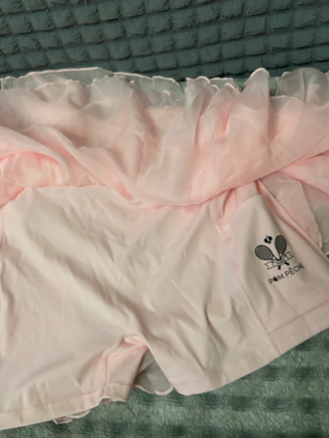 Pom Pêche Pink Tennis Skirt with Built-in Shorts - Size L - photo 2