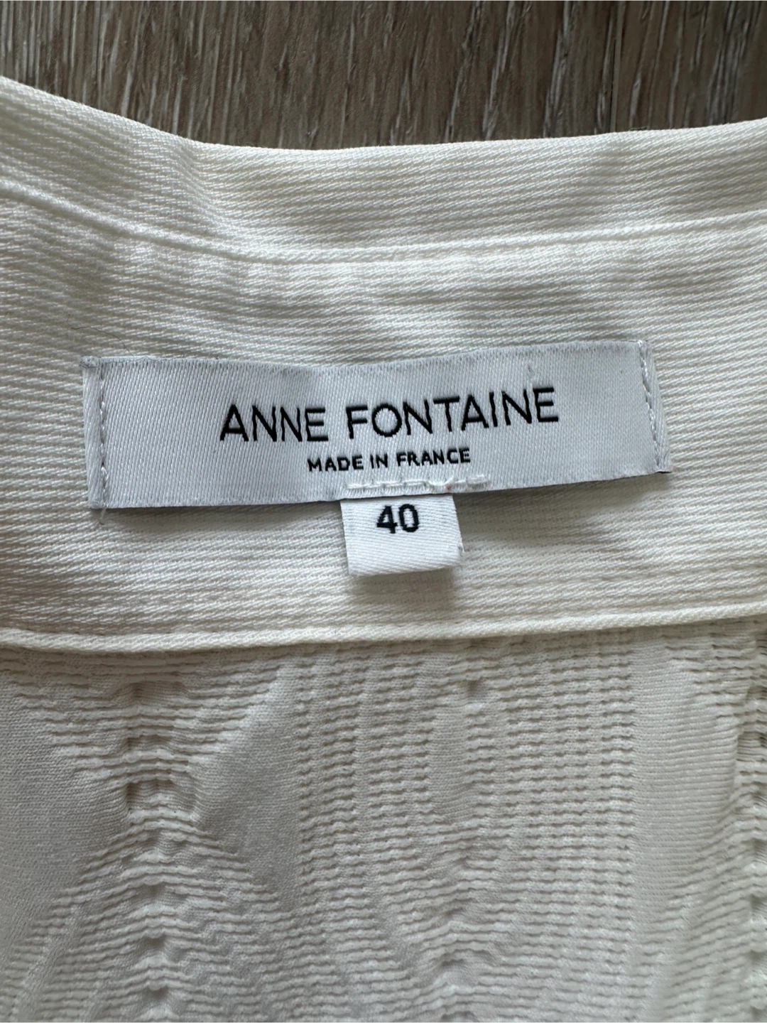 Vintage ANNE FONTAINE White Textured Button-Up Shirt - photo 2