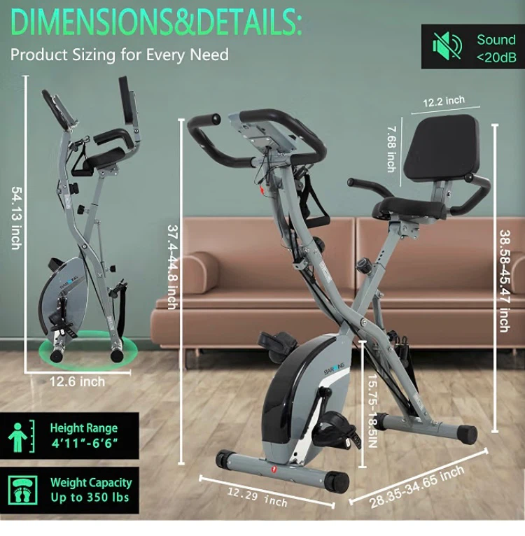 NEW IN BOX Barwing foldable indoor stationary exercise bike