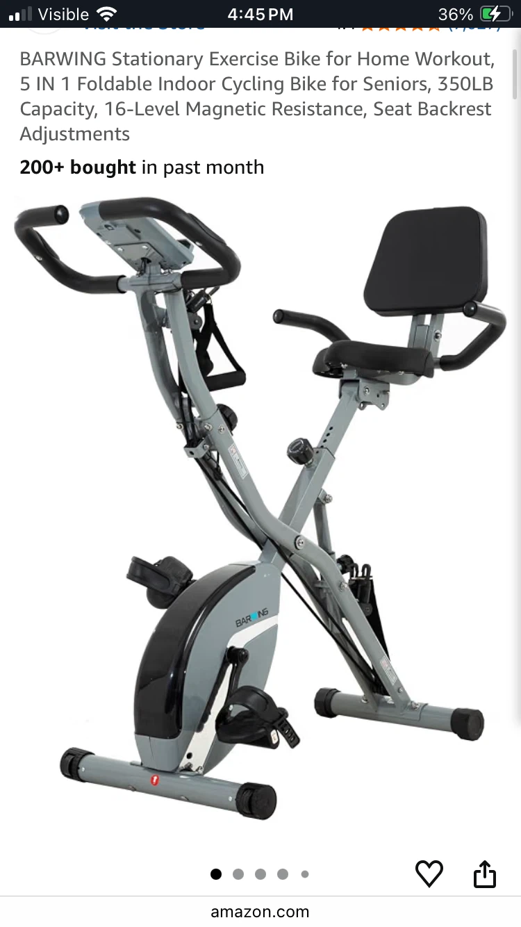 NEW IN BOX Barwing foldable indoor stationary exercise bike - photo 2