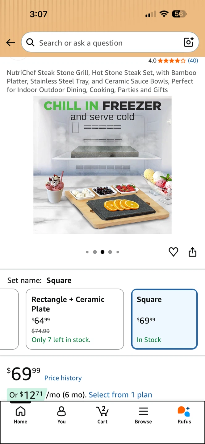NutriChef Square Hot Stone Steak Grill Set - photo 5