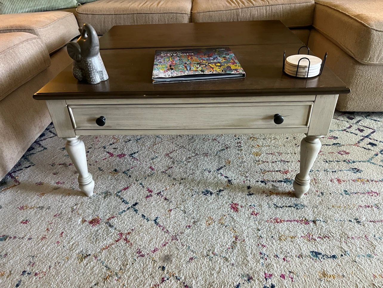 Lift Top Coffee Table with Storage Drawer