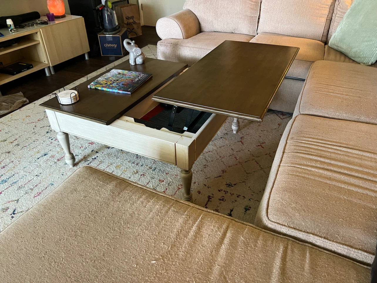 Lift Top Coffee Table with Storage Drawer - photo 4