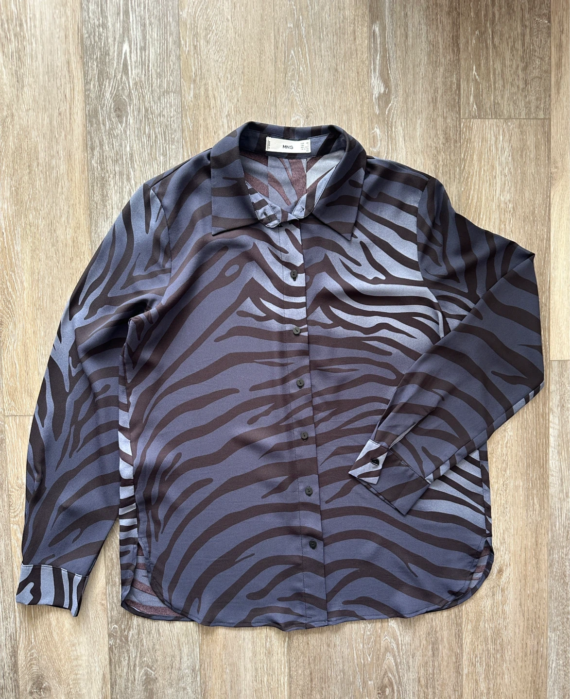 MNG Zebra Print Button-Up Shirt