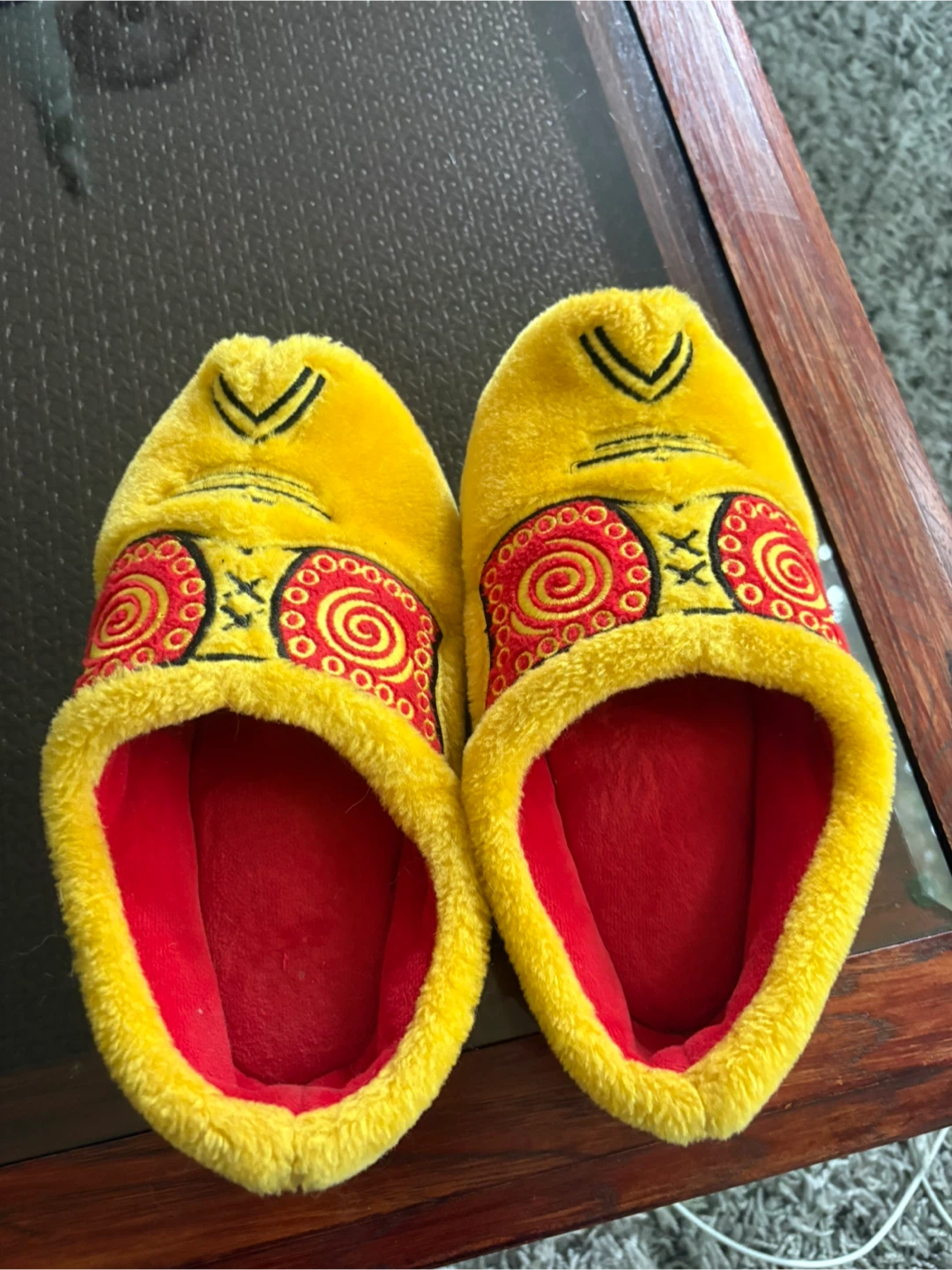 Yellow Plush Clogs Slippers fits size 7-9