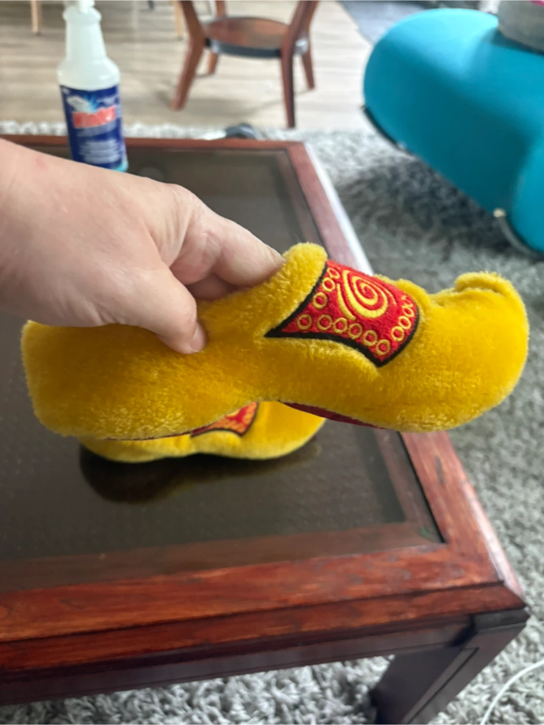Yellow Plush Clogs Slippers fits size 7-9 - photo 2