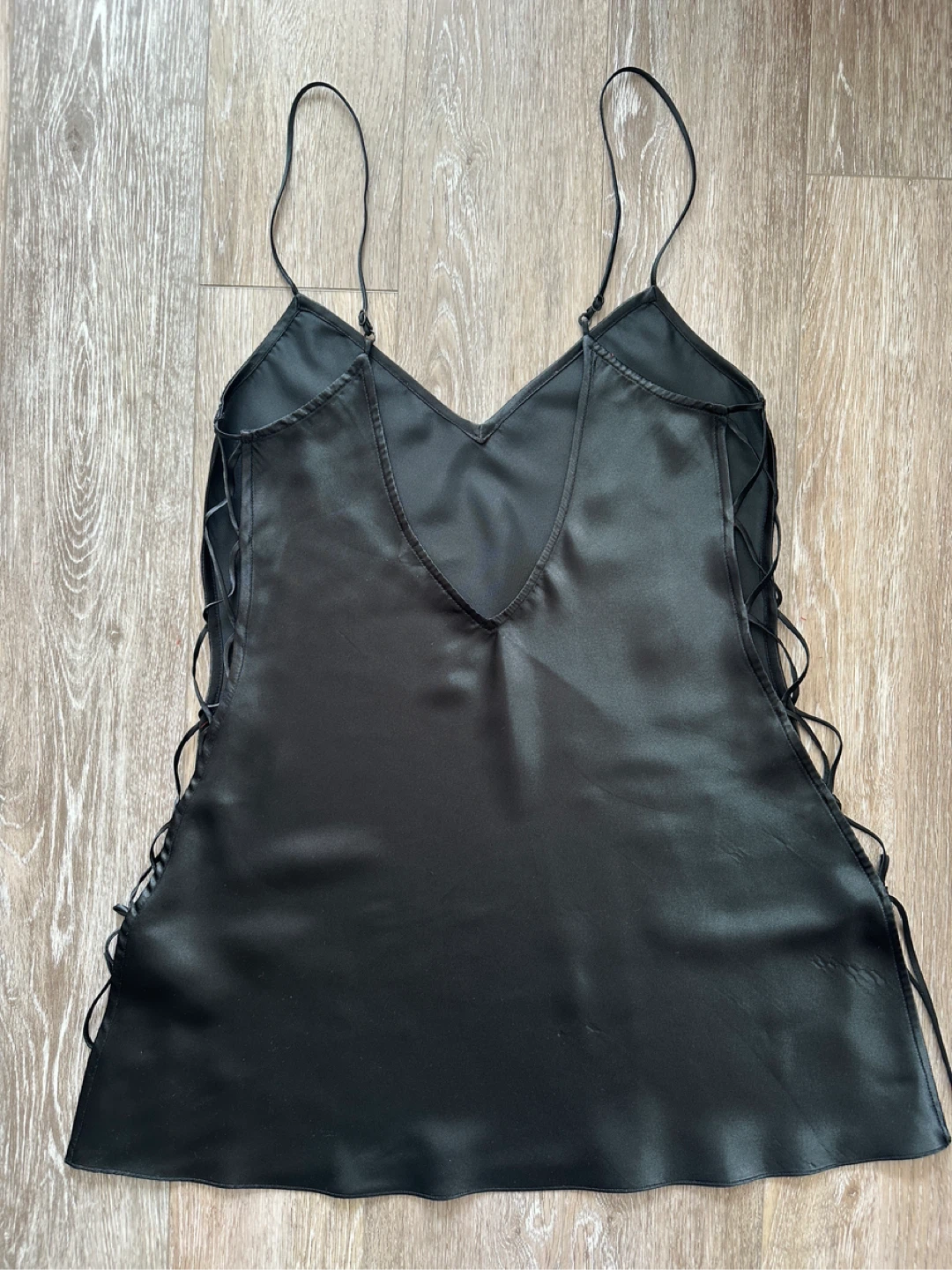 La Senza Black Lace-Up Slip Dress XS - photo 3