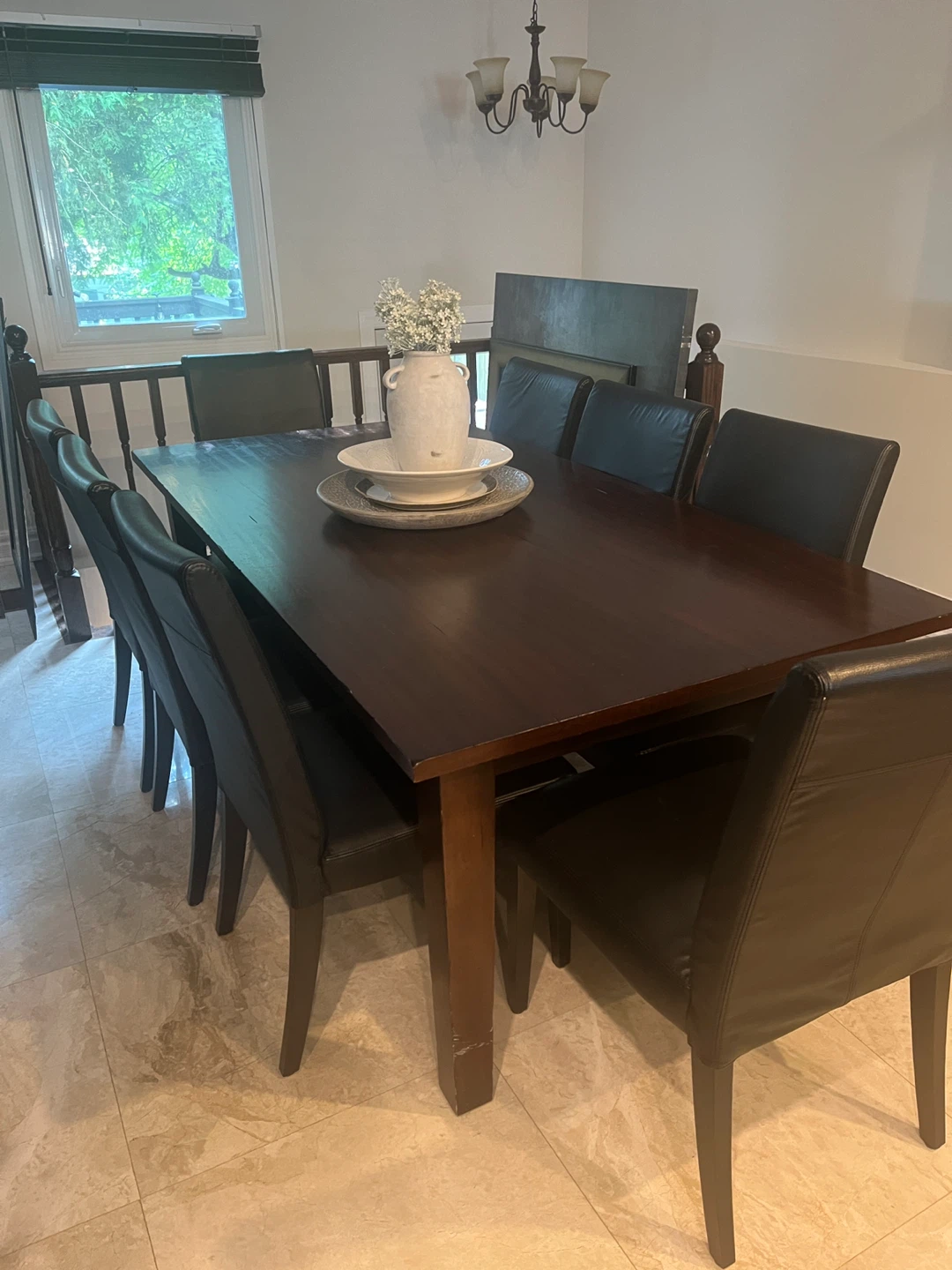 Solid Wood (Dark) Dining Table for 8 people