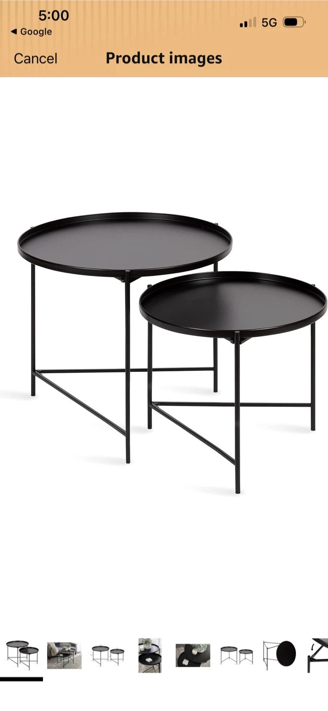 New Set of 2 Black Nesting Coffee Tables