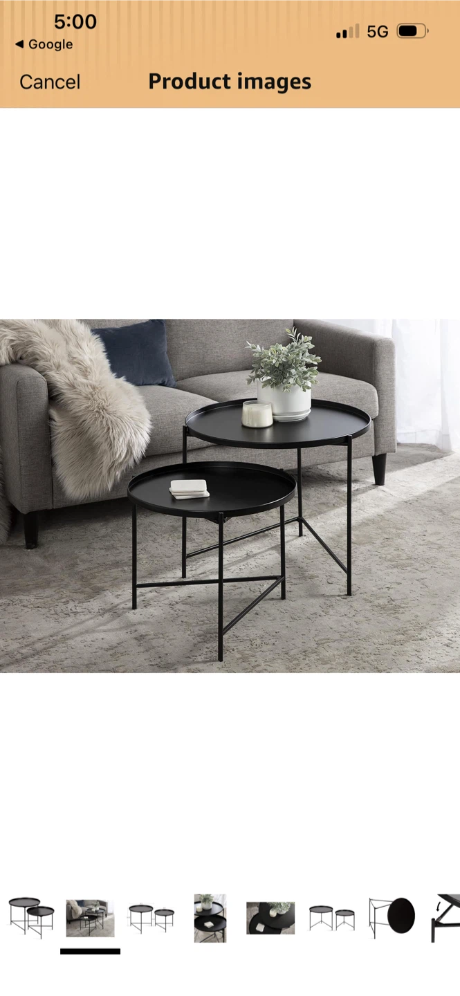 New Set of 2 Black Nesting Coffee Tables - photo 2