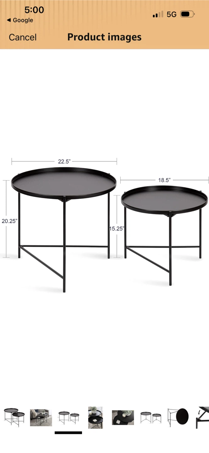 New Set of 2 Black Nesting Coffee Tables - photo 3