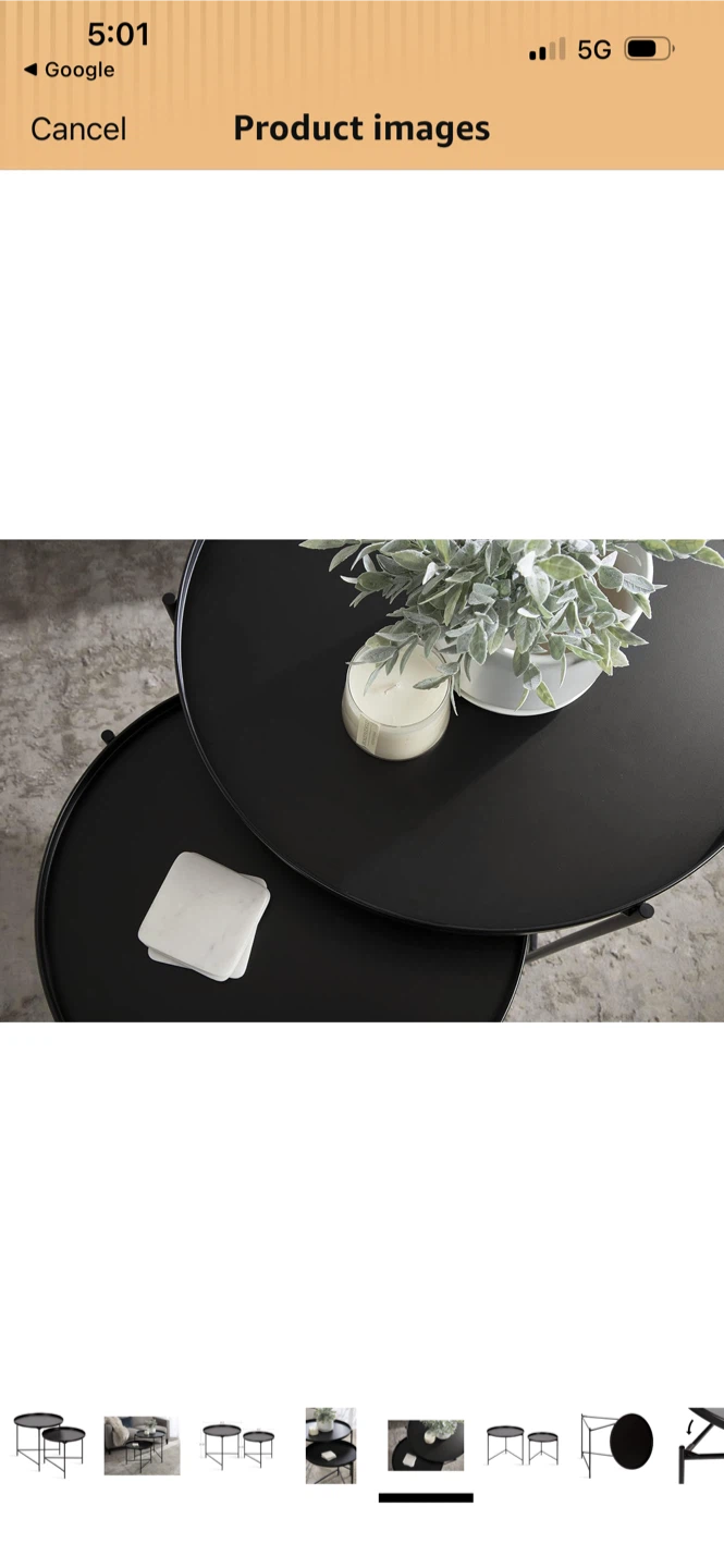 New Set of 2 Black Nesting Coffee Tables - photo 5