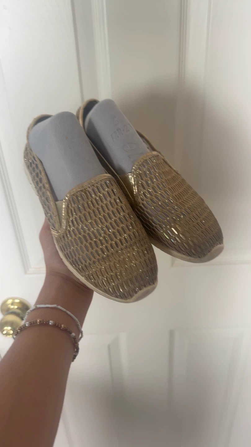 Women's Gold Mesh Slip-On Shoes