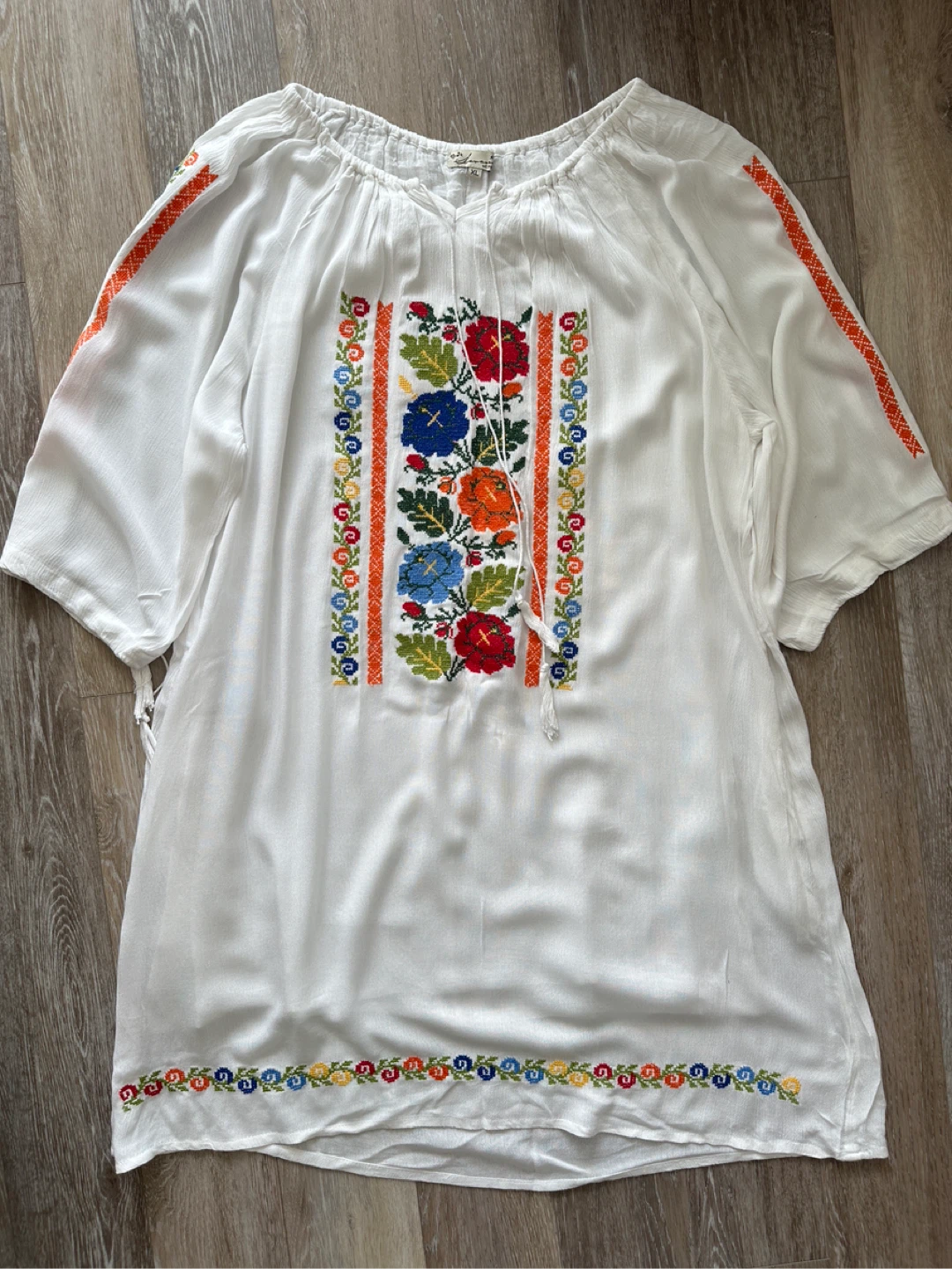 Javana Embroidered White Dress - XL