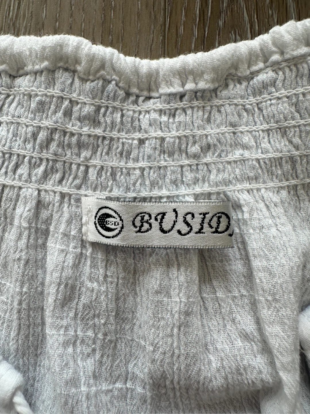 White BUSID Embroidered Blouse S/M - photo 2