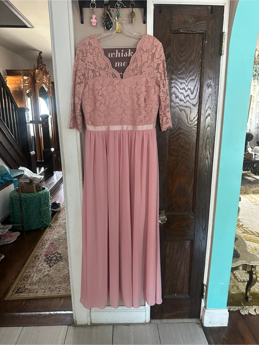Daisyaner Pink Lace Maxi Dress XL