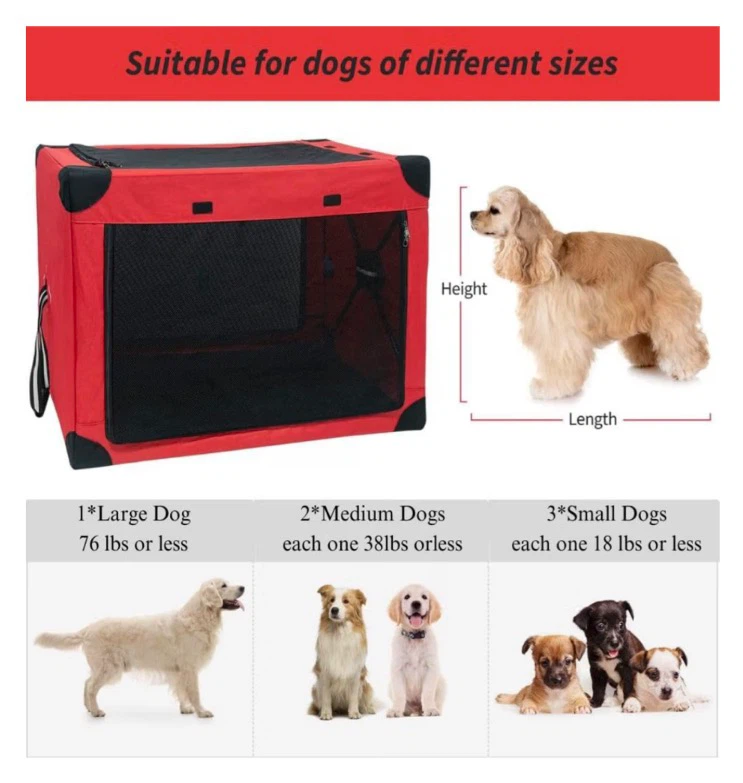 Red Soft Dog Crate Carrier Pet Travel Kennel - photo 2