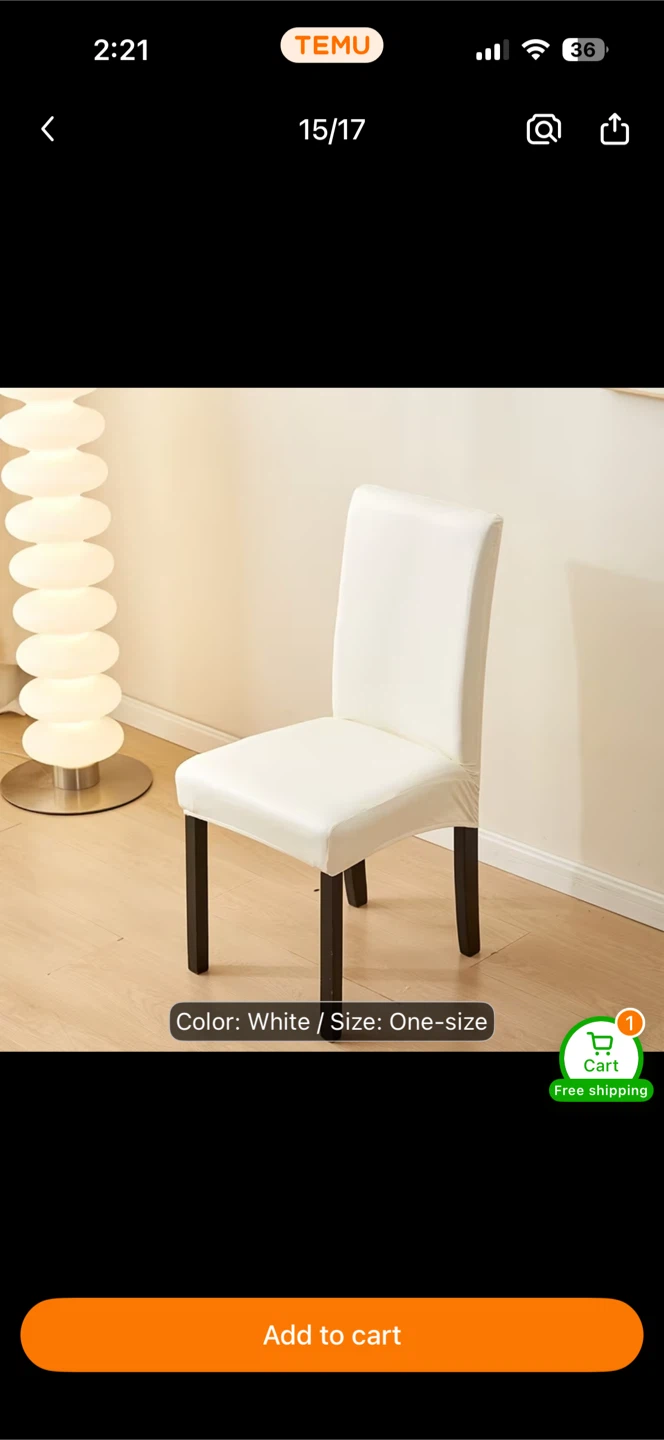 NEW- Cream faux leather Stretch Dining Chair Covers (Set of 4)