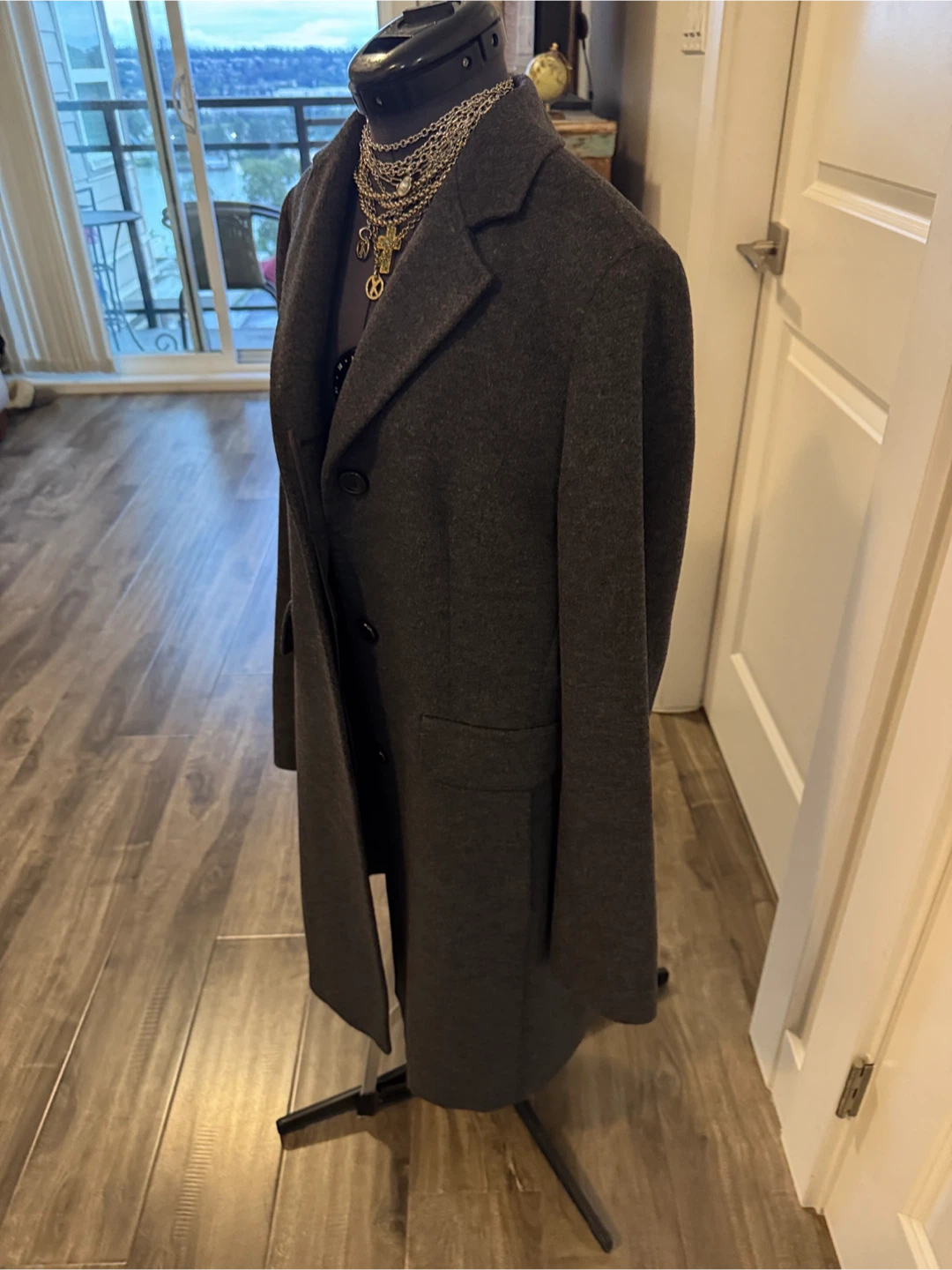 MaxMara Charcoal Gray 💯 Wool Coat - sz 10 (fit 6-8) - AS IS - photo 3