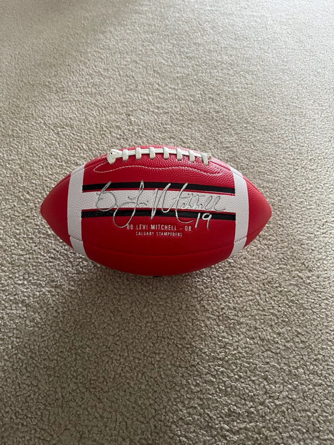 Bo Levi Mitchell Signed Football