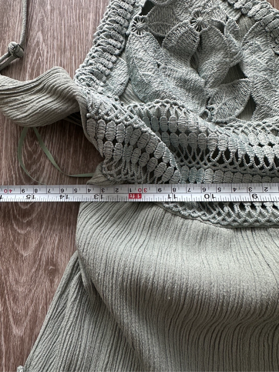 Streetwear Society Green Crochet Tiered Dress Size L - photo 3