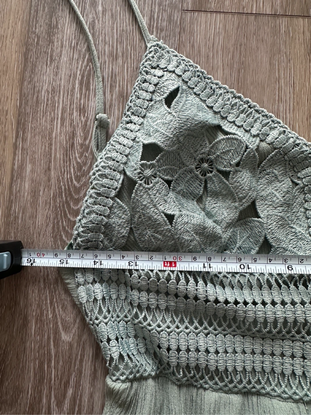 Streetwear Society Green Crochet Tiered Dress Size L - photo 4