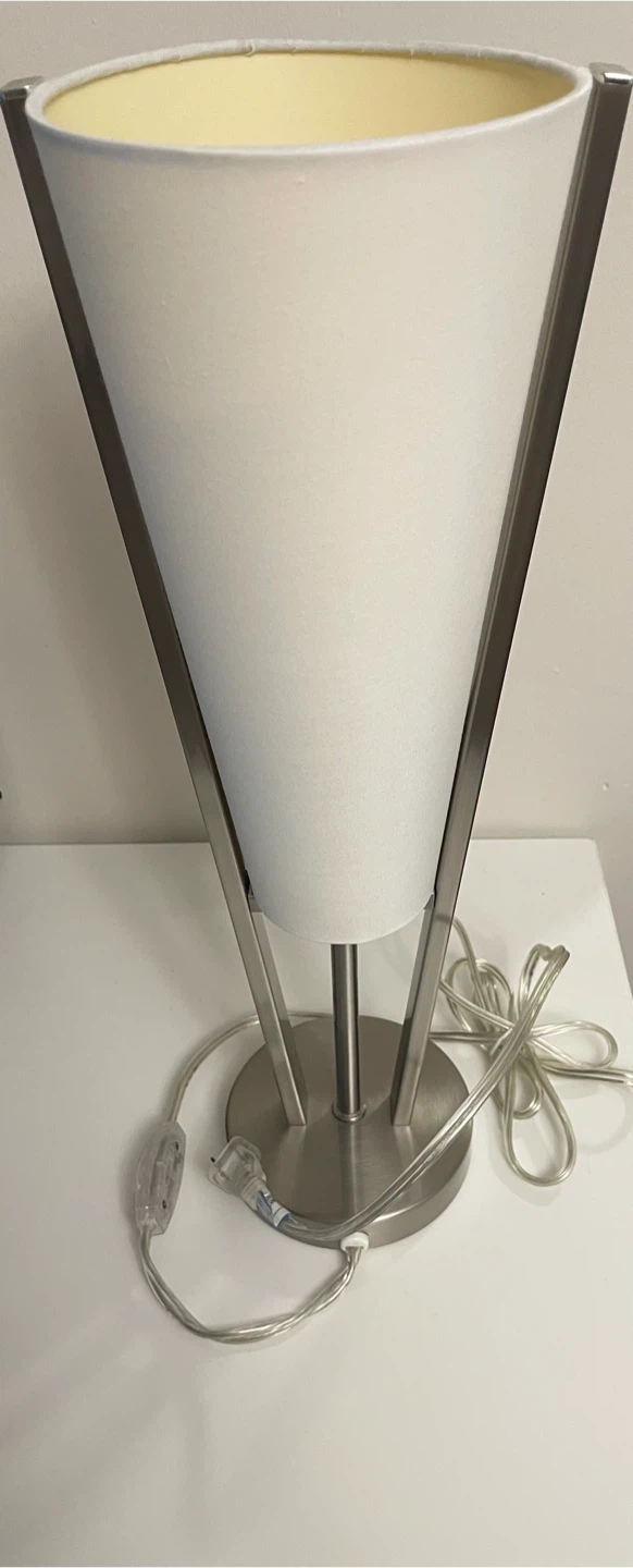 Modern Metal and White Cone Table Lamp