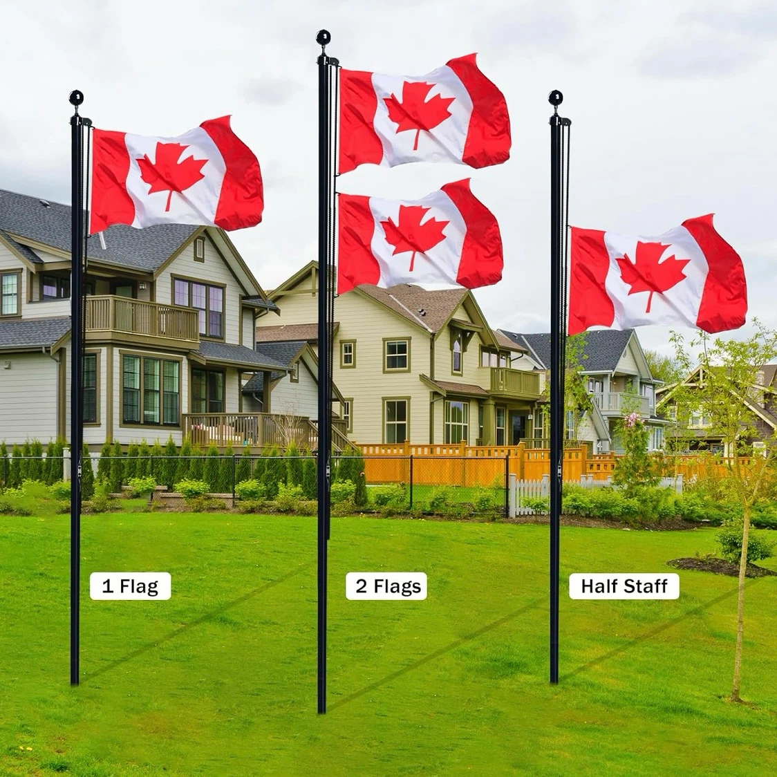 Black Heavy Duty 20FT Aluminum Flagpole Kit - photo 2