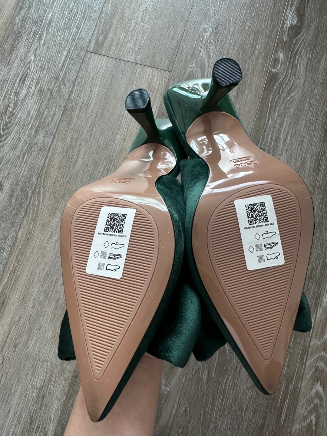 Brand New Green Velvet Bow Detail Mid Heeled Shoes UK 3 - photo 3