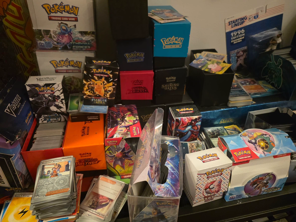Pokemon TCG card collection and deck boxes