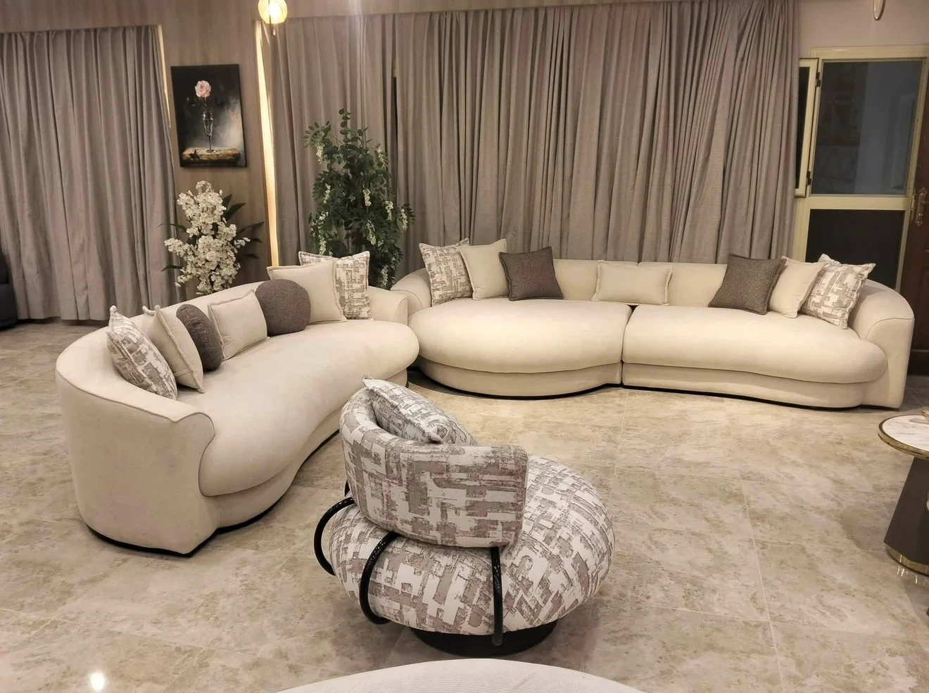 Large sectional sofa with ottoman