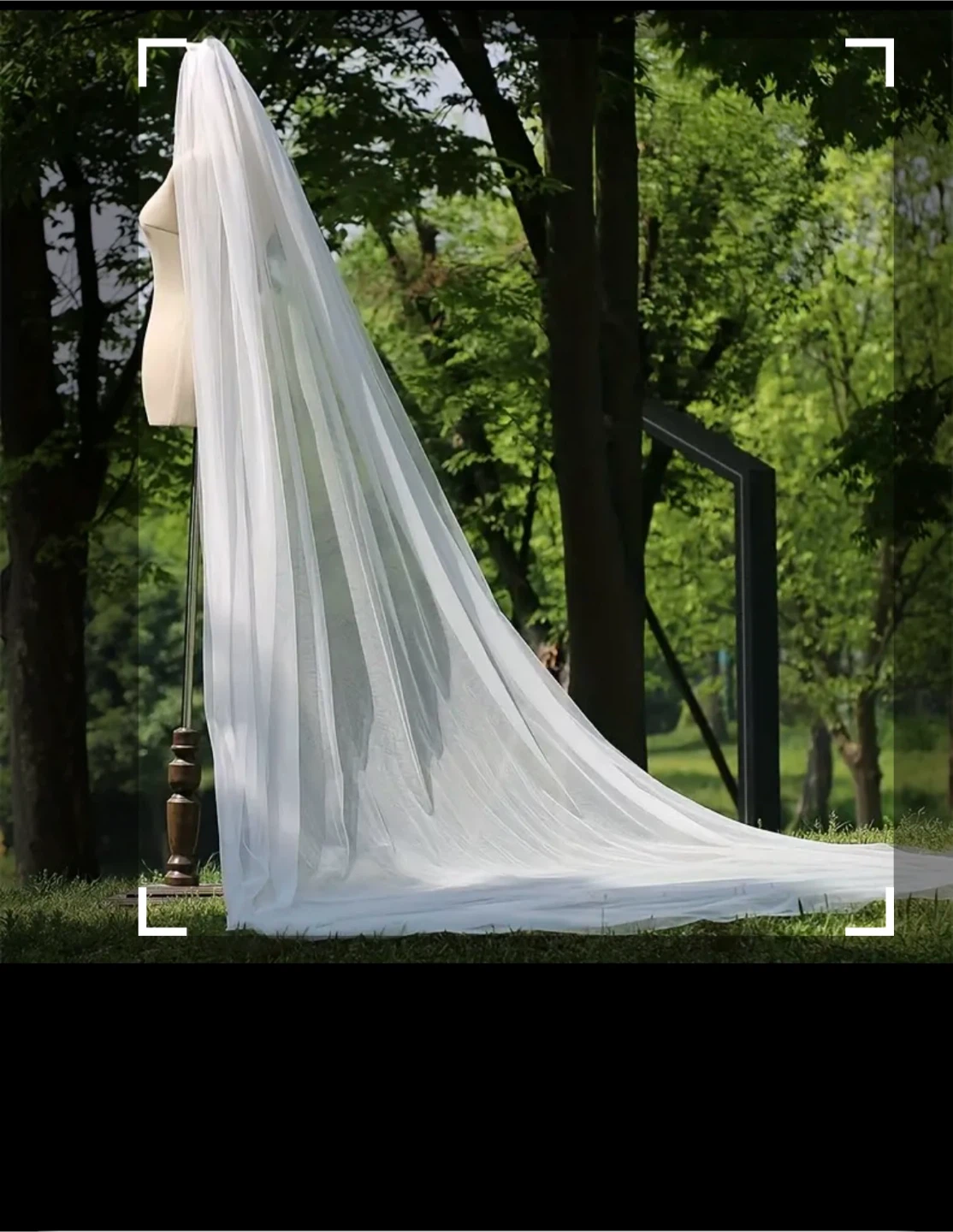Long White Tulle Cathedral Wedding Veil